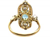 Edwardian 18ct Gold & Platinum, Aquamarine & Diamond Ring