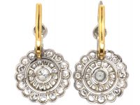 18ct White Gold Diamond Cluster Drop Earrings