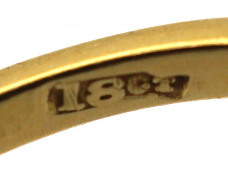 Art Deco 18ct Gold & Platinum, Jelly Opal & Diamond Ring