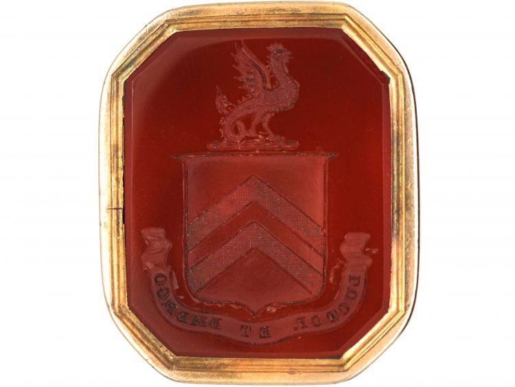 Georgian Seal with Entwined Snake Surmount & Carnelian Intaglio