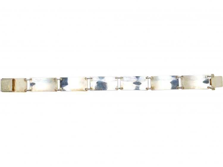 Norwegian Vintage Silver & Mauve Enamel Bracelet by Opro