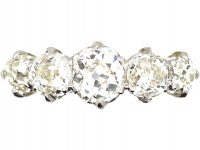 Edwardian 18ct Gold & Platinum, Five Stone Old Mine Cut Diamond Ring