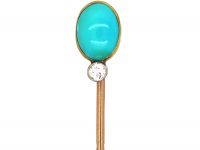 Edwardian Gold, Turquoise & Diamond Tie Pin