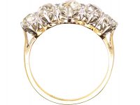 Edwardian 18ct Gold & Platinum, Five Stone Old Mine Cut Diamond Ring