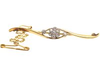Edwardian 15ct Gold & Platinum, Diamond Set Daisy Brooch