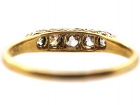 Edwardian 18ct Gold, Five Stone Old Mine Cut Diamond Ring