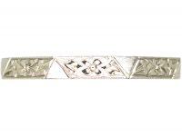 Art Deco Platinum Wedding Ring with Engraved Detail