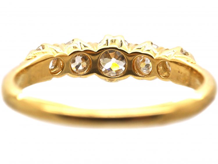 Edwardian 18ct Gold, Five Stone Old European Cut Diamond Ring