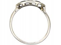 Art Deco Platinum, Baguette Cut Sapphire & Diamond Ring