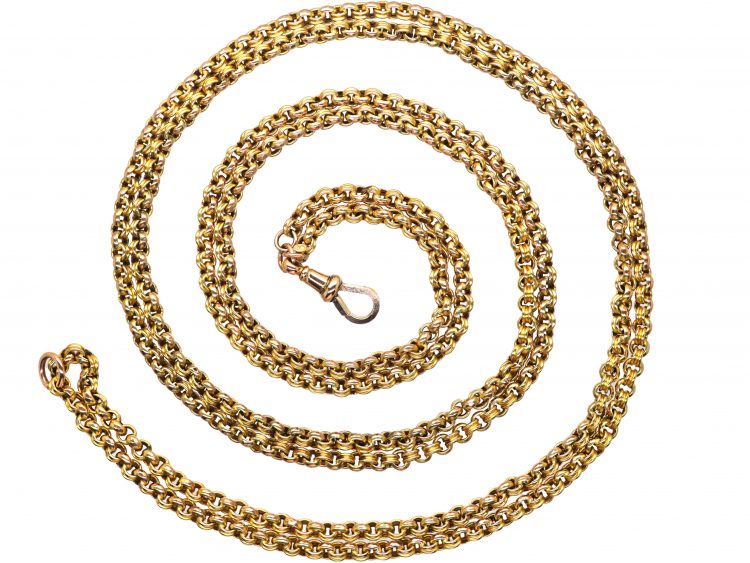 Victorian 9ct Gold Two Row Belcher Chain