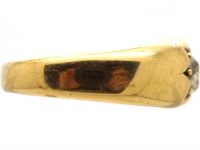 Victorian 18ct Gold Gypsy Ring set with a Large Old Mine Cut Diamond