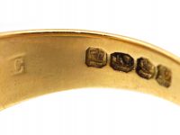 Victorian 18ct Gold Gypsy Ring set with a Large Old Mine Cut Diamond