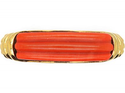 1970s 18ct Gold & Coral Ring by Kutchinsky