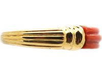 1970s 18ct Gold & Coral Ring by Kutchinsky