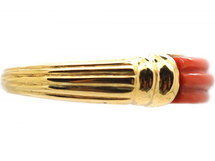 1970s 18ct Gold & Coral Ring by Kutchinsky
