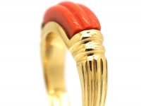 1970s 18ct Gold & Coral Ring by Kutchinsky