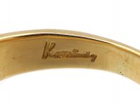 1970s 18ct Gold & Ribbed Onyx Ring by Kutchinsky