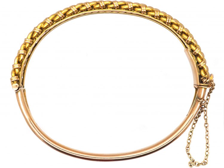 Edwardian 10ct Gold Illusion Bangle