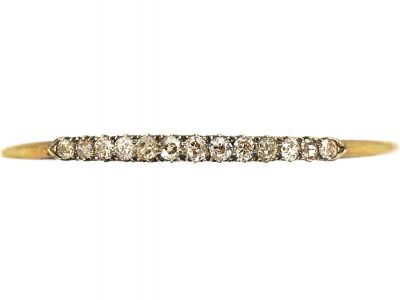 Edwardian 15ct Gold Bangle set with Old Mine Cut Champagne Diamonds
