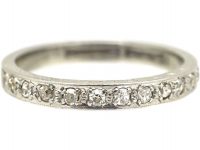 Art Deco 18ct White Gold & Platinum, Diamond Set Half Eternity Ring