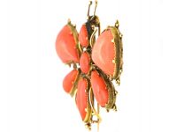 Georgian 15ct Gold & Coral Butterfly Brooch