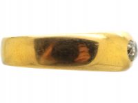 Victorian 18ct Gold Three Stone Diamond Rub Over Set Ring