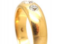 Victorian 18ct Gold Three Stone Diamond Rub Over Set Ring