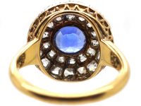 Early Victorian 18ct Gold, Sapphire & Diamond Cluster Ring
