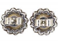 Edwardian 18ct White Gold, Diamond & Pearl Cluster Earrings