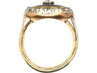 Georgian 15ct Gold, Diamond & Blue Enamel Firmament Ring