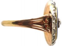 Georgian 15ct Gold, Diamond & Blue Enamel Firmament Ring