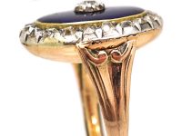 Georgian 15ct Gold, Diamond & Blue Enamel Firmament Ring