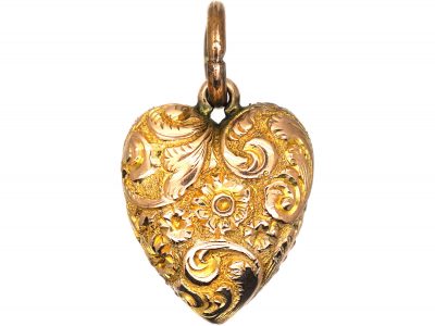 Edwardian 9ct Gold Heart Pendant