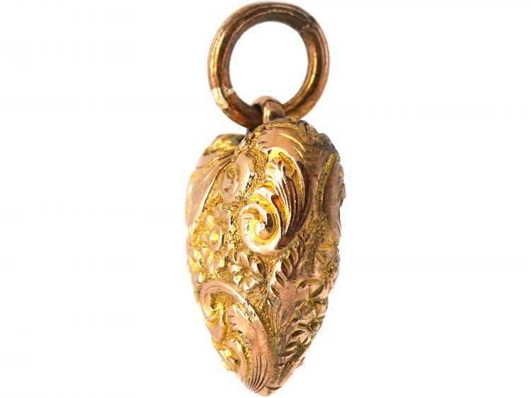Edwardian 9ct Gold Heart Pendant