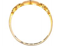 Edwardian 18ct Gold Ring with Heart Motif set with a Diamond