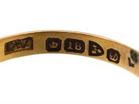 Edwardian 18ct Gold Ring with Heart Motif set with a Diamond