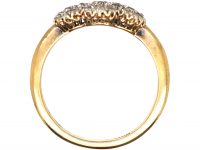 Victorian 18ct Gold Triple Cluster Ring set with Old Mine Cut Diamonds