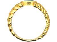 18ct Gold Coily Ring set with an Emerald