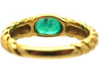 18ct Gold Coily Ring set with an Emerald