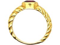 18ct Gold Coily Ring set with a Ruby
