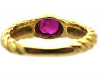 18ct Gold Coily Ring set with a Ruby