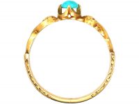 Regency 15ct Gold Ornate Ring set with a Turquoise