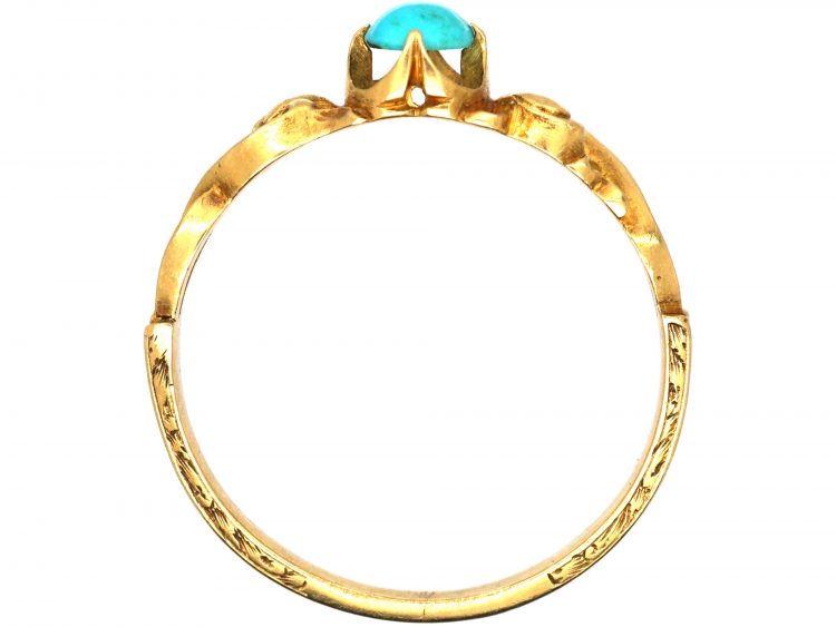 Regency 15ct Gold Ornate Ring set with a Turquoise