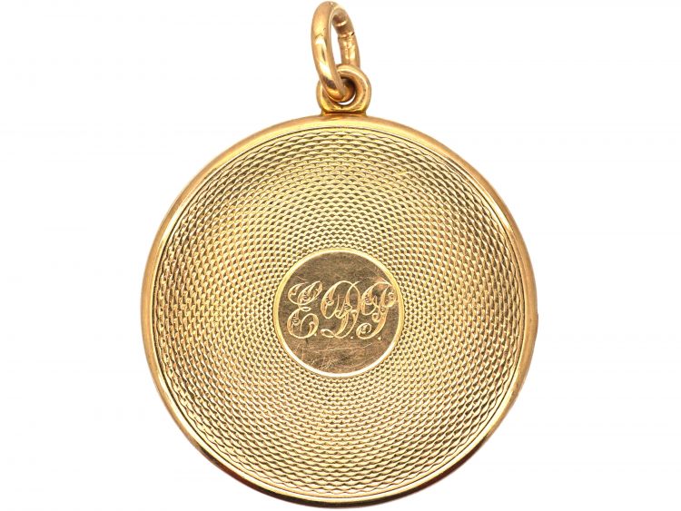 Georgian 15ct Gold Round Engine Turned Locket