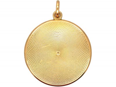 Georgian 15ct Gold Round Engine Turned Locket