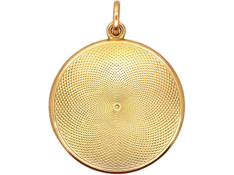 Georgian 15ct Gold Round Engine Turned Locket