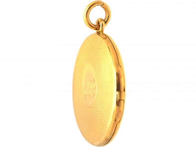 Georgian 15ct Gold Round Engine Turned Locket