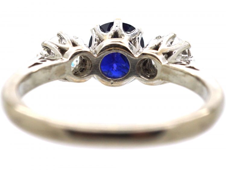 18ct Gold, Sapphire & Diamond Three Stone Ring