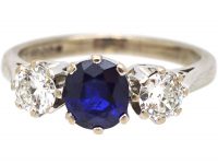 18ct Gold, Sapphire & Diamond Three Stone Ring