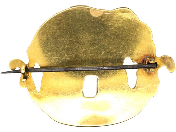 Victorian 18ct Gold Indian Elephant & Leopard Brooch